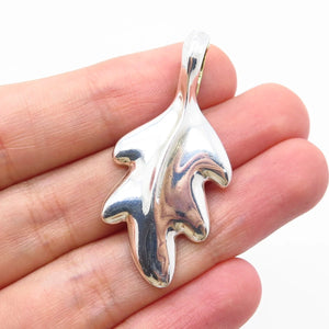 925 Sterling Silver 2-Tone Vintage Carole Leaf Pendant