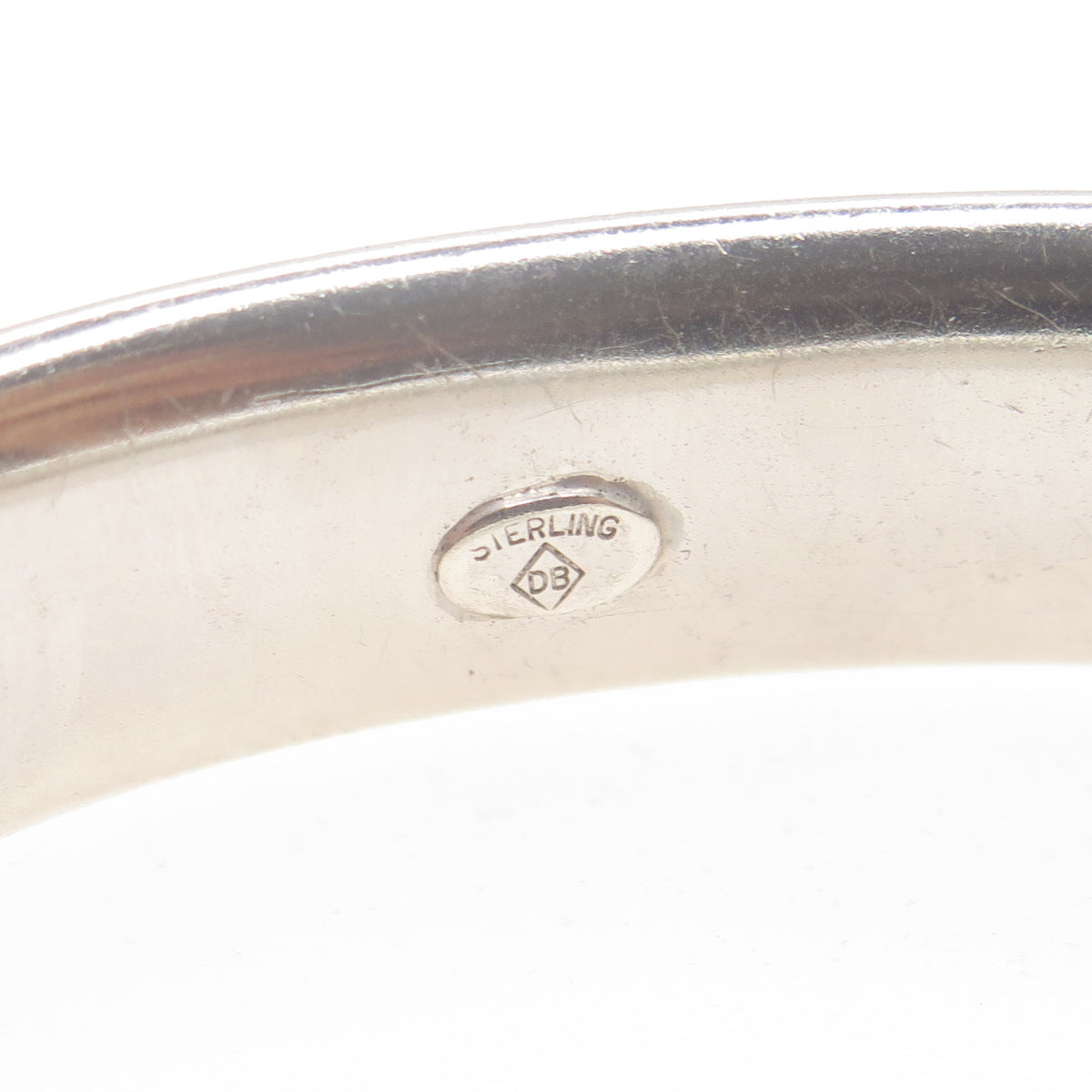 925 Sterling Silver Vintage Engraved Floral Bangle Bracelet 7.5"