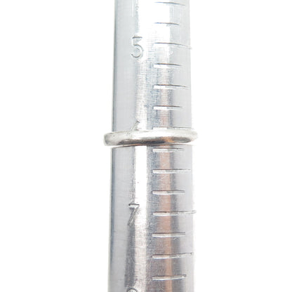 JERRY COWBOY Old Pawn 925 Sterling Turquoise Coral Inlay Peyote Ring Size 6.25