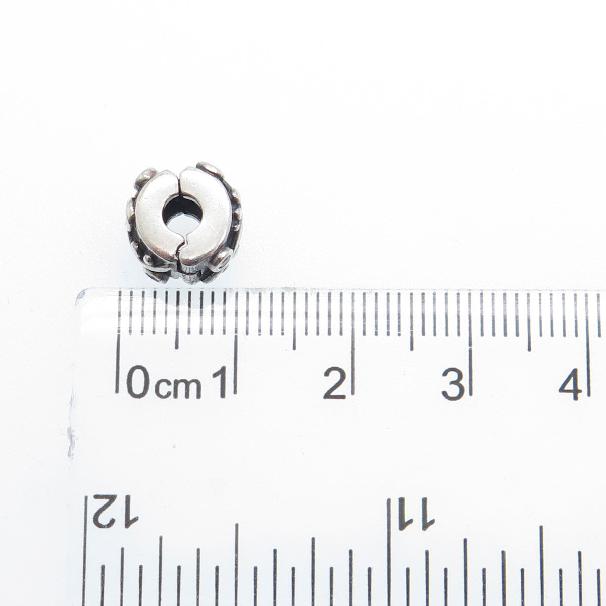 PANDORA 925 Sterling Silver Champagne C Z Tendril Clip Bead Charm