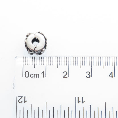 PANDORA 925 Sterling Silver Champagne C Z Tendril Clip Bead Charm