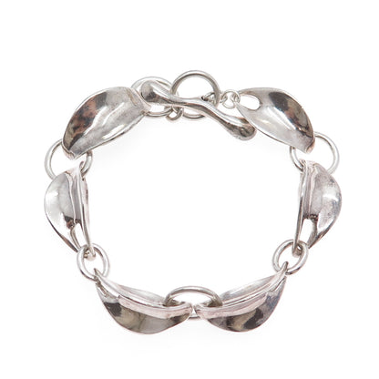 ROBERT LEE MORRIS 925 Sterling Silver Vintage Modernist Oxidized Bracelet 8"