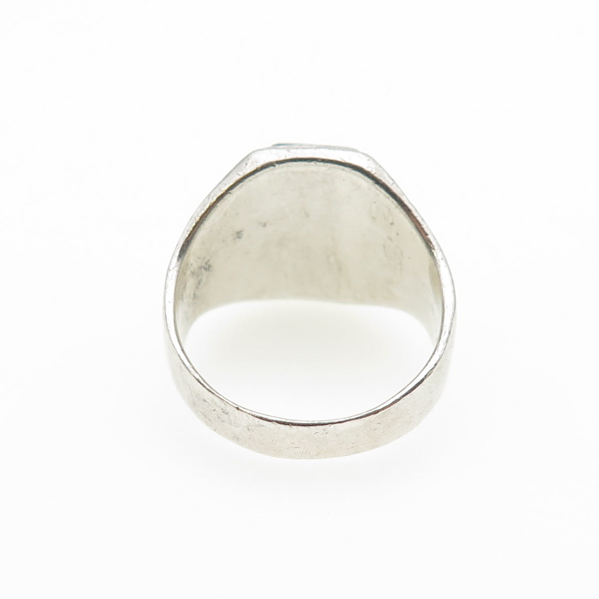 925 Sterling Silver Vintage Real Black Onyx Eagle Bird Oxidized Ring Size 9.75