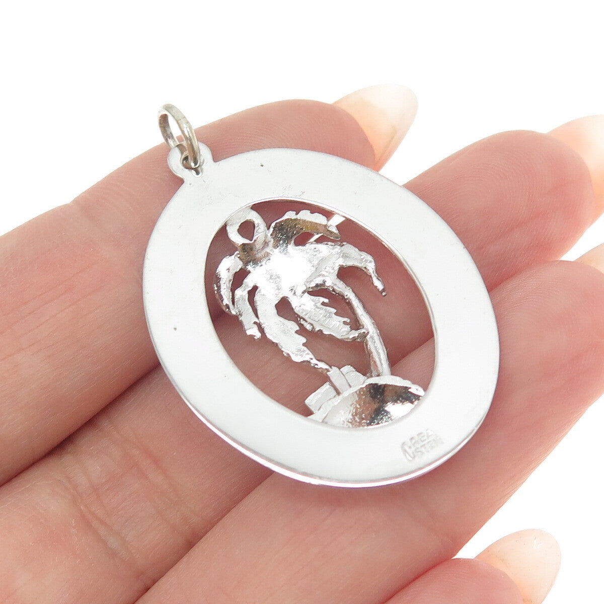 CREA 925 Sterling Silver Vintage "Bermuda" Palm Tree Pendant