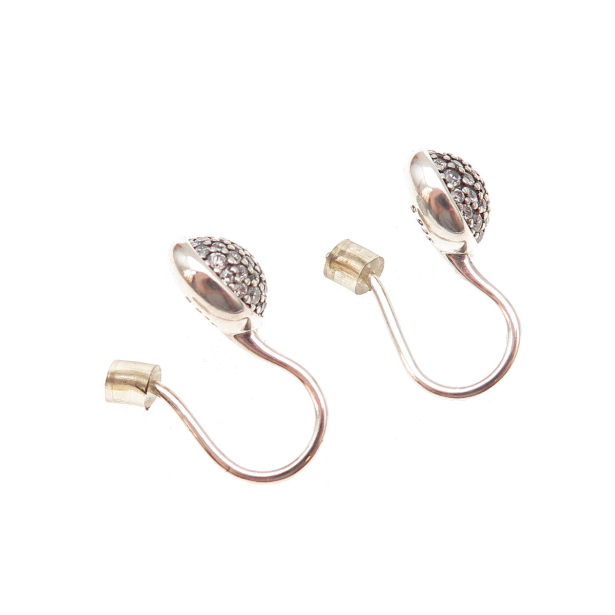 Pandora 925 Sterling Silver Round-Cut C Z Dazzling Droplets Hook Earrings