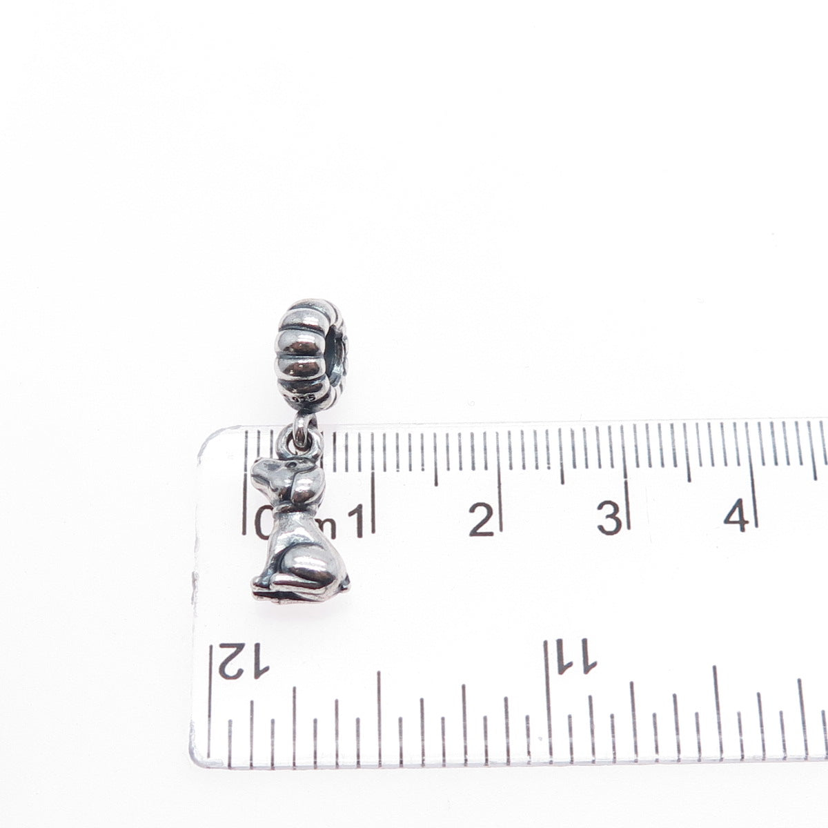 PANDORA 925 Sterling Silver Oxidized Dangle Dog Slide Charm