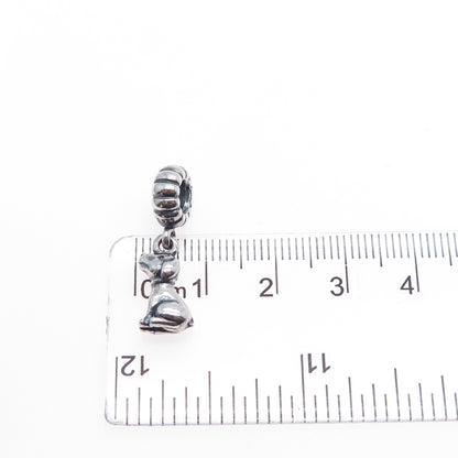 PANDORA 925 Sterling Silver Oxidized Dangle Dog Slide Charm