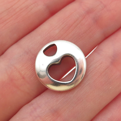 Tiffany & Co. 925 Sterling Silver Vintage 1999 Heart Disc Mini Charm Pendant
