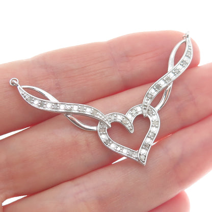CHARLES WINSTON 925 Sterling Real Diamond Heart Infinity Centerpiece Pendant