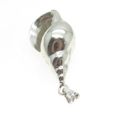 925 Sterling Silver Vintage Mexico Seashell Large Pendant