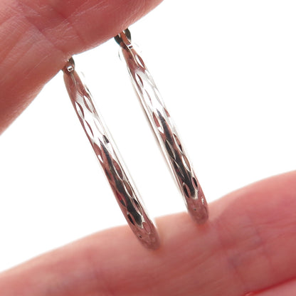 925 Sterling Silver Marquise-Cut Hoop Earrings