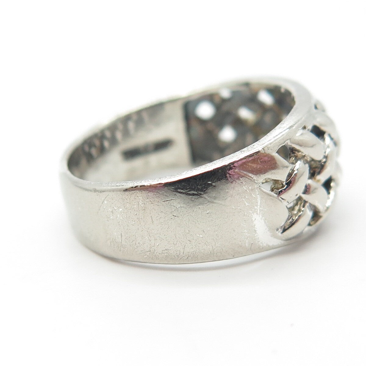 925 Sterling Silver Vintage Wicker Ring Size 8.25