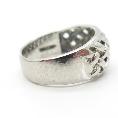 925 Sterling Silver Vintage Wicker Ring Size 8.25