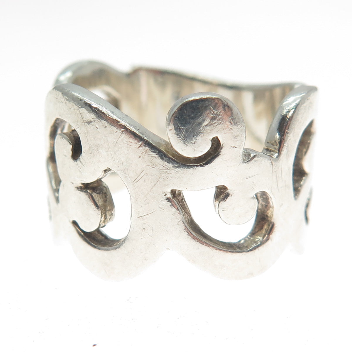 SILPADA 925 Sterling Silver Vintage Modernist Swirl Ring Size 8.75