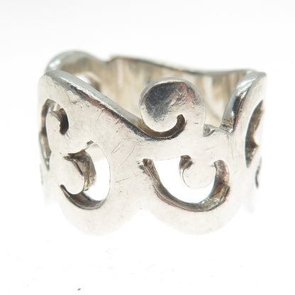 SILPADA 925 Sterling Silver Vintage Modernist Swirl Ring Size 8.75