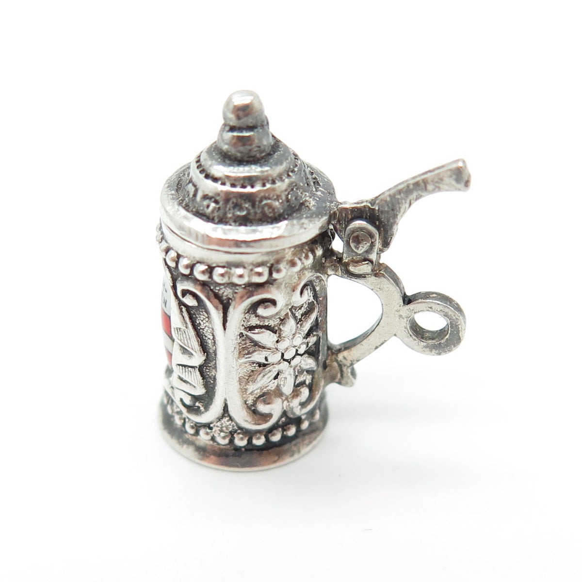 800 Silver Vintage "Garmisch-Partenkirchen" Beer Stein Locket Minimalist Pendant