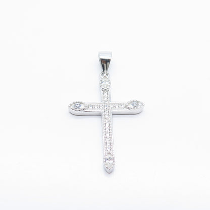 925 Sterling Silver C Z Cross Pendant