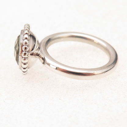 Pandora 925 Sterling Silver Real Green Amethyst Autumn Skies Ring Size 6.75