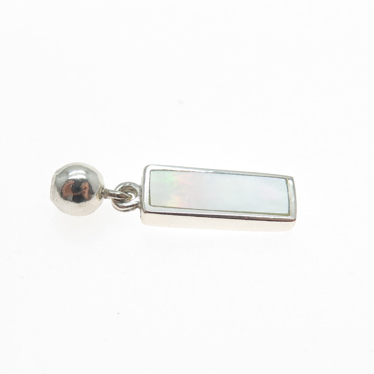 CHARLES WINSTON 925 Sterling Silver Vintage Real MOP Bar Charm Pendant