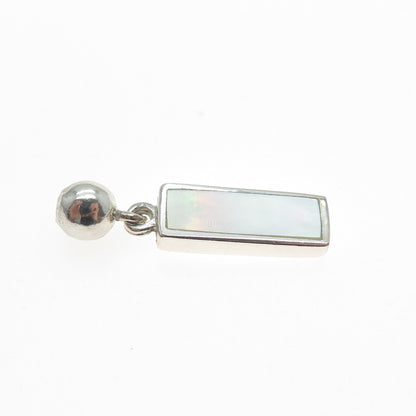 CHARLES WINSTON 925 Sterling Silver Vintage Real MOP Bar Charm Pendant