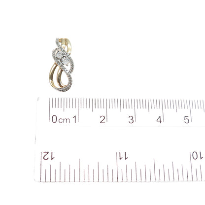 JANE SEYMOUR 925 Sterling Silver Gold Plated Real Diamond Mini Slide Pendant