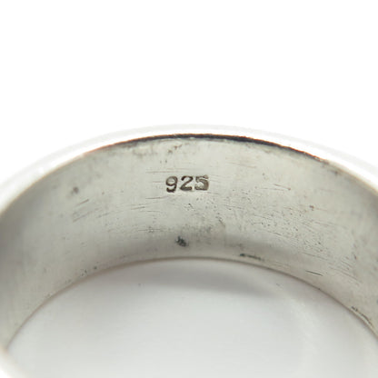 925 Sterling Silver Vintage Viking Rune Band Ring Size 7.25