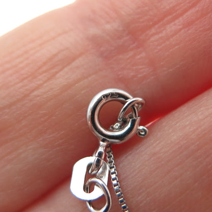 925 Sterling Silver Round-Cut C Z Letter L Initial Box Chain Necklace 18"