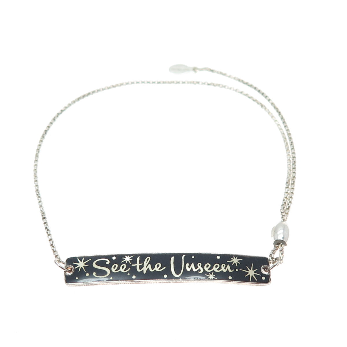 ALEX & ANI DISNEY 925 Sterling Enamel See The Unseen Adjustable Bracelet 6-10"