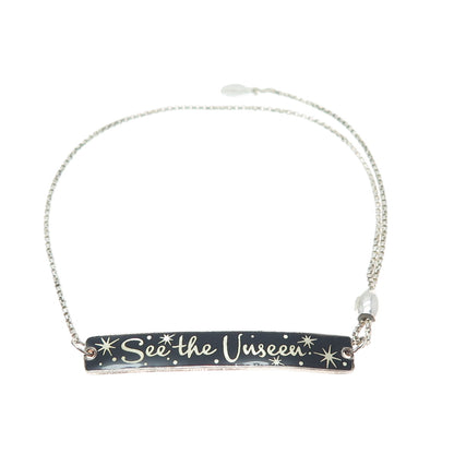 ALEX & ANI DISNEY 925 Sterling Enamel See The Unseen Adjustable Bracelet 6-10"