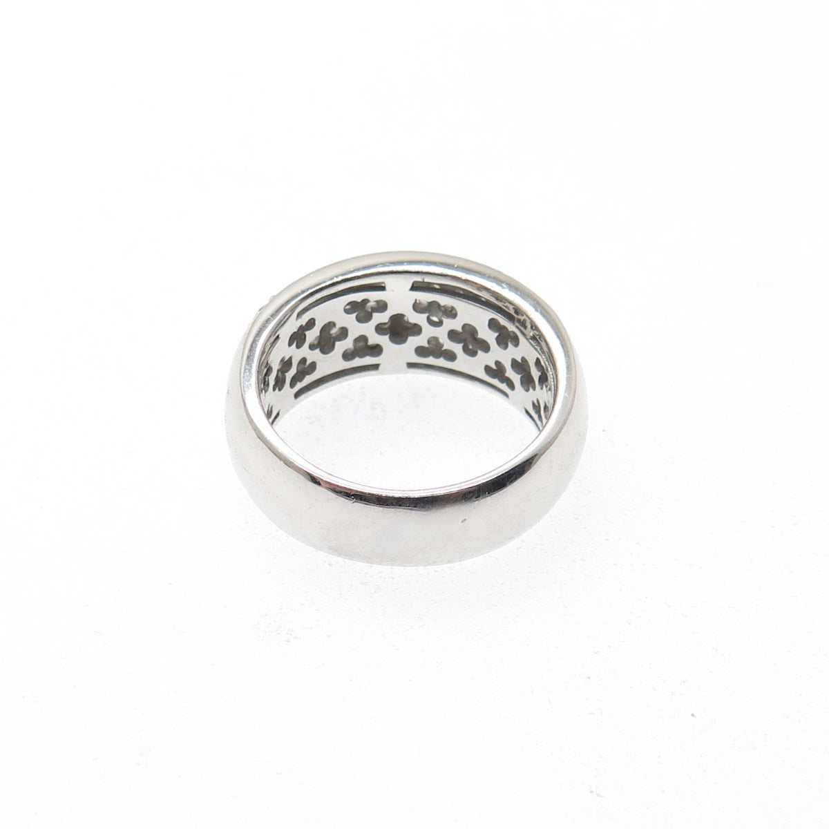 925 Sterling Silver Round-Cut C Z Sparkle Ring Size 6.75