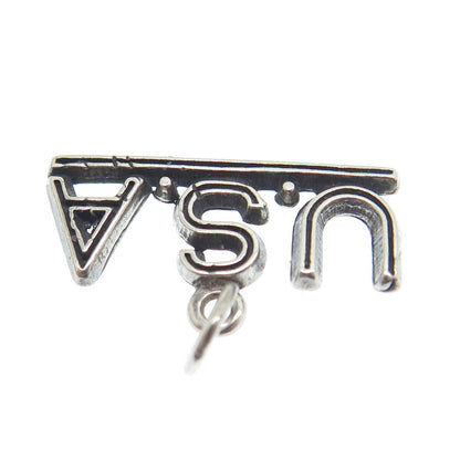 SUN WEST 925 Sterling Silver Vintage USA Charm Pendant