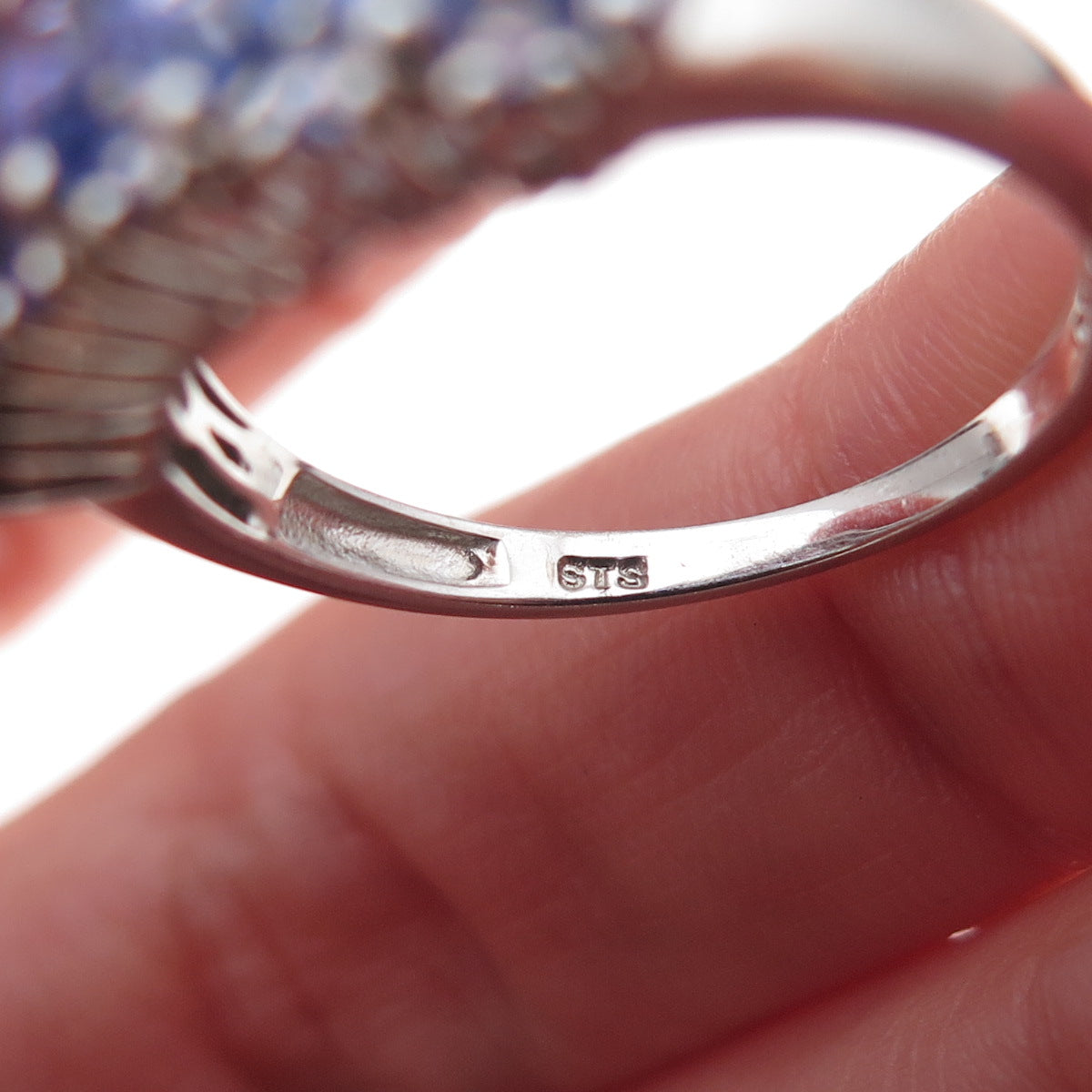Chuck Clemency 925 Sterling Silver Real Multi-Cut Tanzanite Ring Size 8.25