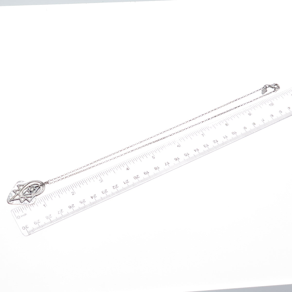 SILPADA 925 Sterling Silver Vintage C Z Art Deco Pendant Chain Necklace 18"