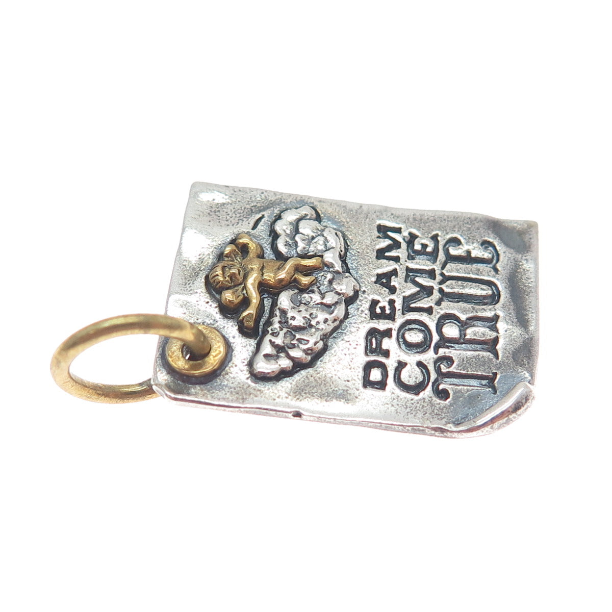 WAXING POETIC Sterling Silver 2-Tone Vintage Dream Come True Hammered Pendant