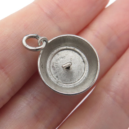 925 Sterling Silver Vintage Happy Birthday To You Cake Minimalist Charm Pendant