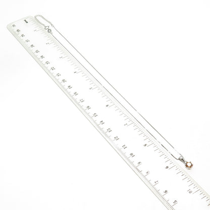 925 Sterling Silver Italy Swarovski Imperial-Crystal Box Chain Necklace 16-18"