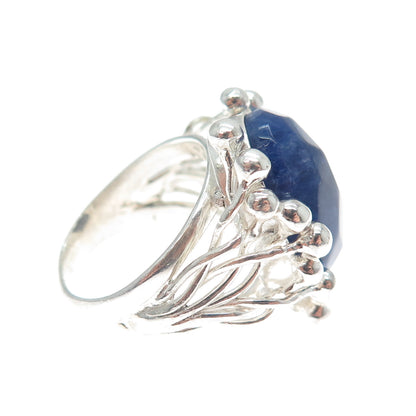 RIDER 950 Silver Vintage Real Sodalite Modernist Ring Size 6