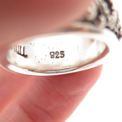 Lois Hill 925 Sterling Silver Vintage Granulated Scroll Band Ring Size 7.75