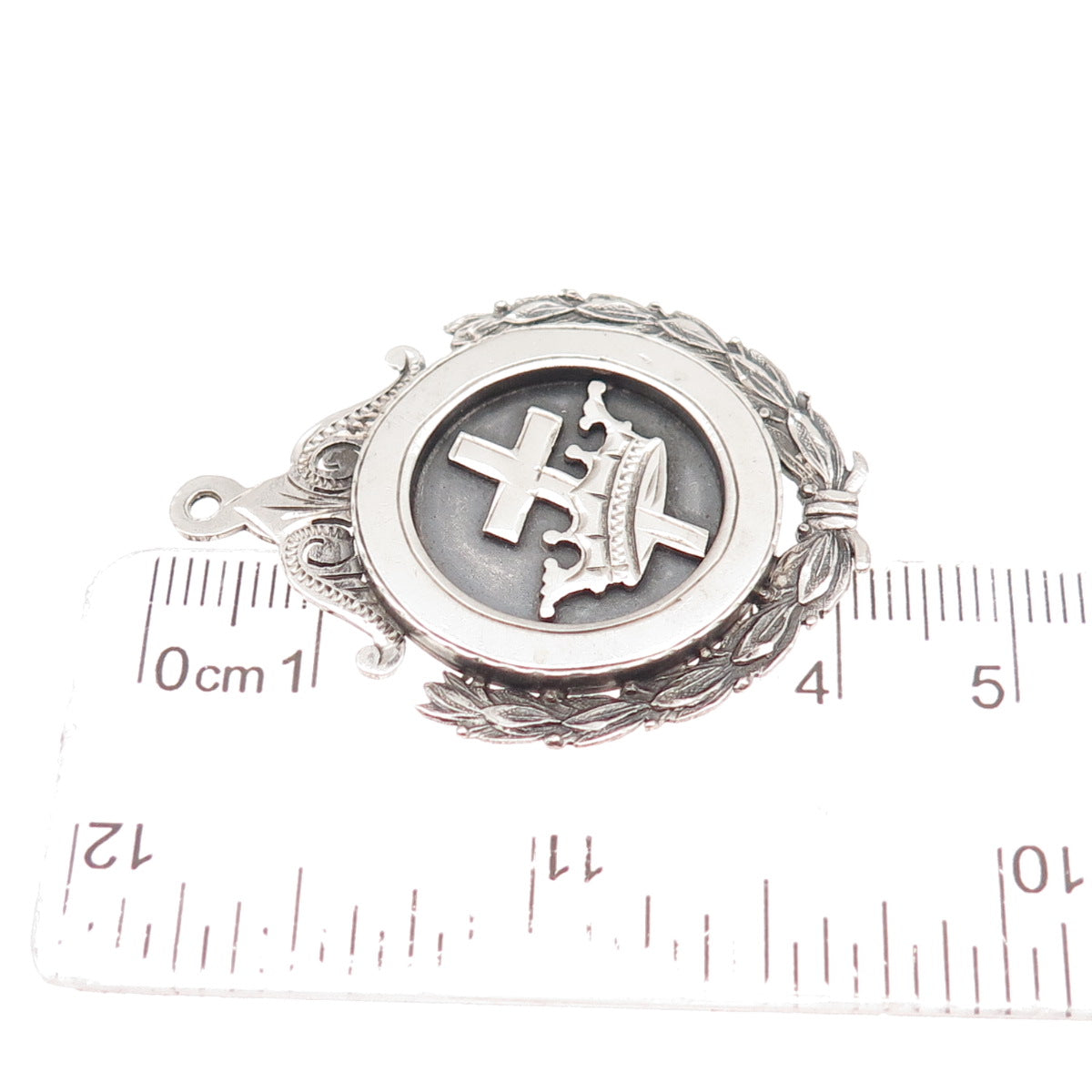 925 Sterling Antique Masonic Knight Templar General Excellence Medal Pendant