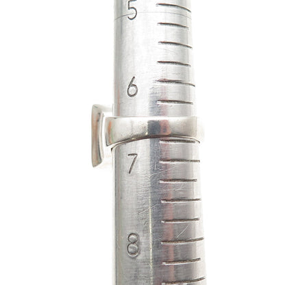 Chapal Zenray Sterling Silver Vintage Modernist Ribbed Oxidized Ring Size 6.75