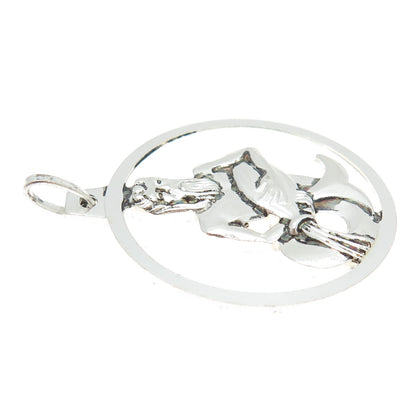 KREMENTZ 925 Sterling Silver Vintage Germany Aquarius Zodiac Sign Pendant