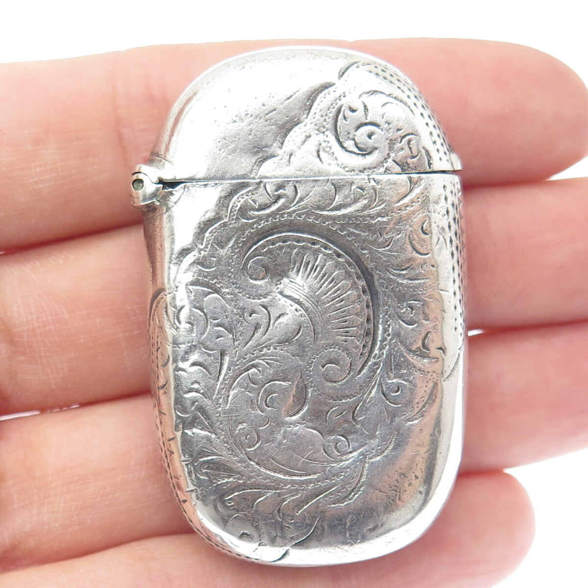 HILLIARD & THOMASON 925 Sterling Silver Antique 1894 Birmingham Vesta Match Case