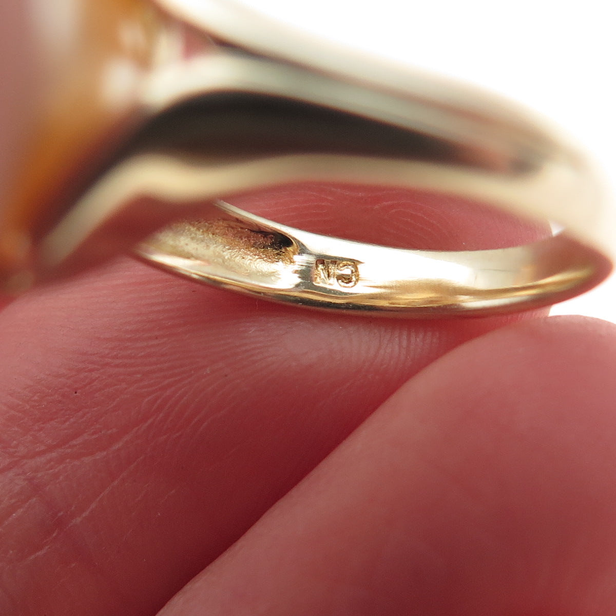 LUCAS LAMETH 925 Sterling Silver Gold Plated Vintage Real Pearl Ring Size 5