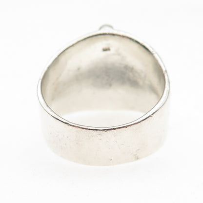925 Sterling Silver Vintage Fleur de Lis Cross Oxidized Ring Size 11.5