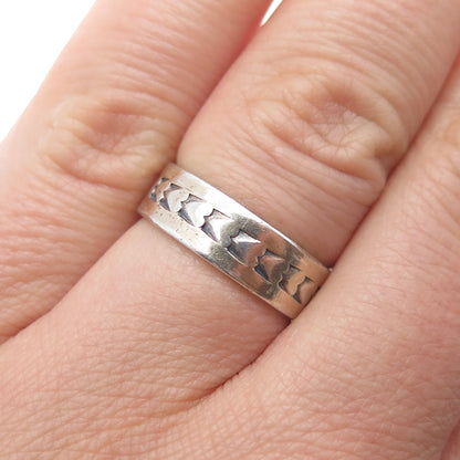 1/20 14K Gold Filled Antique Art Deco Heart All Around Band Ring Size 6