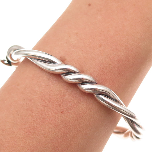David Yurman 925 Sterling Silver Vintage Continuance Center Twist Bracelet 6.75"