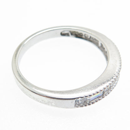 925 Sterling Silver Round & Emerald-Cut C Z Ring Size 9.25