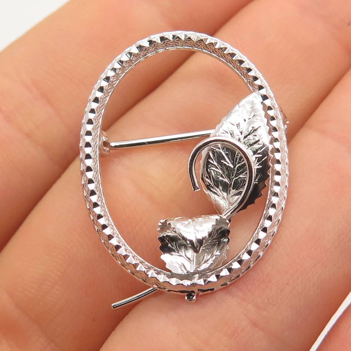 925 Sterling Silver Vintage Curtis Curtman Leaf Pin Brooch