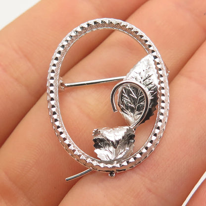 925 Sterling Silver Vintage Curtis Curtman Leaf Pin Brooch