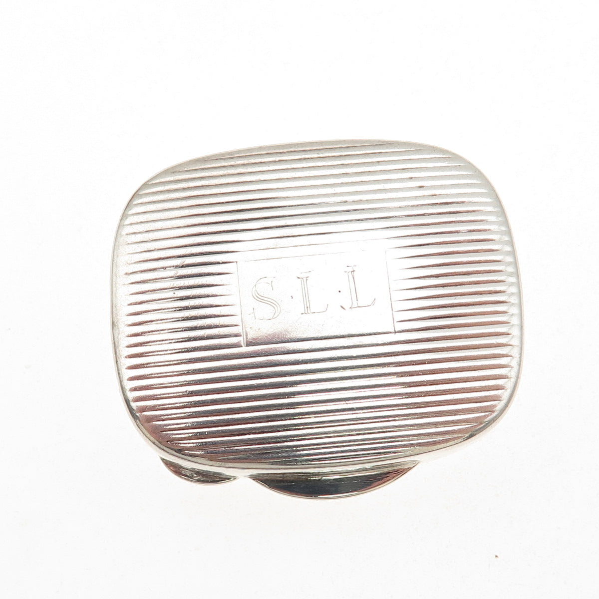 TIFFANY & CO. 925 Sterling Silver Vintage Italy SLL Monogram Pill / Snuff Box